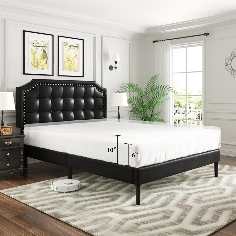 Lark Manor Queen Size Platform Bed Frame with Headboard No Box Spring Needed Wayfair